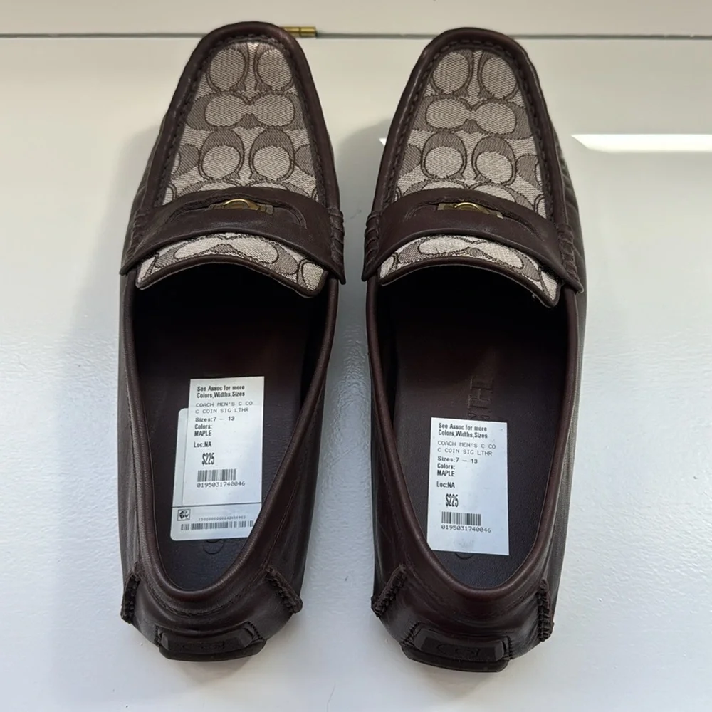 NWT Coach Men's Brown 'C' Coin Signature Loafers, size 8.5 - Picture 4 of 6
